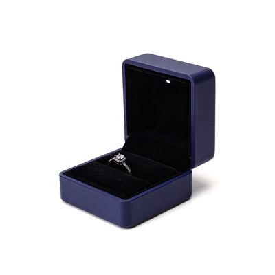 Mua Logo tùy chỉnh màu xanh đậm da Hanhong hộp trang sức LED với ánh sáng và in màn hình lụa online manufacture