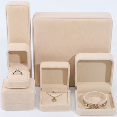 Mua Khaki thanh lịch nhung rỗng hộp quà trang sức ẩm ướt hộp đóng gói sang trọng cho đồ trang sức online manufacture