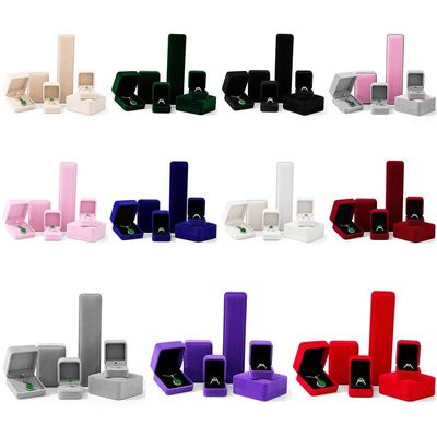 Phụ kiện bán buôn sản xuất hign cuối đồ trang sức hộp đóng gói logo tùy chỉnh cá nhân vòng cổ cao cấp vòng đeo tai nhẫn đóng gói nhung Beige hộp trang sức