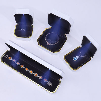 Logo tùy chỉnh Đèn trang sức Hộp quà cho vòng đeo tay Áo đeo cổ Anh Đeo cổ nhung Nhẫn thủ công Vật liệu thủ công