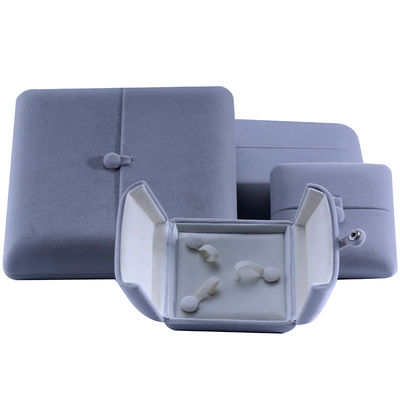 hộp đồ trang sức cửa đôi thanh lịch hign cuối màu xám nhung hộp đồ trang sức với logo