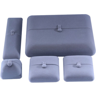 hộp đồ trang sức cửa đôi thanh lịch hign cuối màu xám nhung hộp đồ trang sức với logo