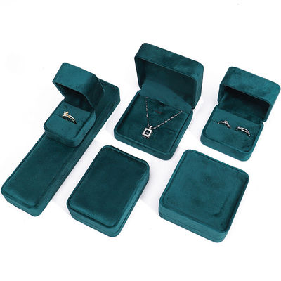 Bao bì đồ trang sức sang trọng Hộp cao cấp hình vuông màu xanh đậm Velvet Box đồ trang sức