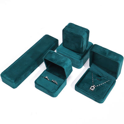 Bao bì đồ trang sức sang trọng Hộp cao cấp hình vuông màu xanh đậm Velvet Box đồ trang sức