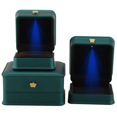 Mua Hộp trang sức ánh sáng LED cho đồ trang sức vương miện sang trọng tùy chỉnh Bao bì vật liệu nhung nhựa online manufacture