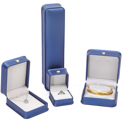 Gói đồ trang sức mới nhất Blue Leather Crown Jewelry Box for Bracelet Pendant Necklace Ring