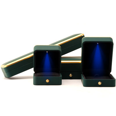 Hộp trang sức LED màu xanh lá cây vuông cho bao bì cổ và nhẫn sang trọng