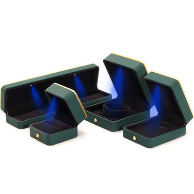 Hộp trang sức LED màu xanh lá cây vuông cho bao bì cổ và nhẫn sang trọng