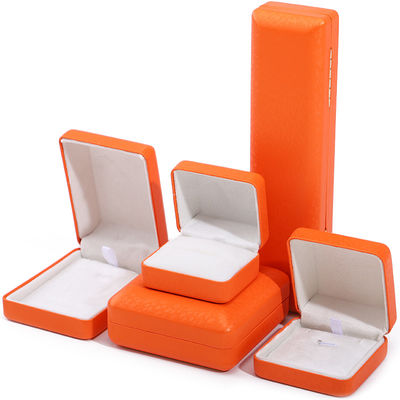Mua Logo tùy chỉnh hình chữ nhật màu cam hộp trang sức da để lưu trữ vòng cổ đeo tay sang trọng online manufacture