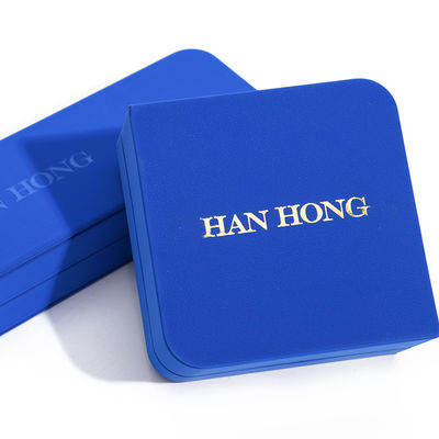 Hình chữ nhật hộp đồ trang sức da màu xanh dương để tùy chỉnh kích thước vòng tai vòng tay vòng cổ