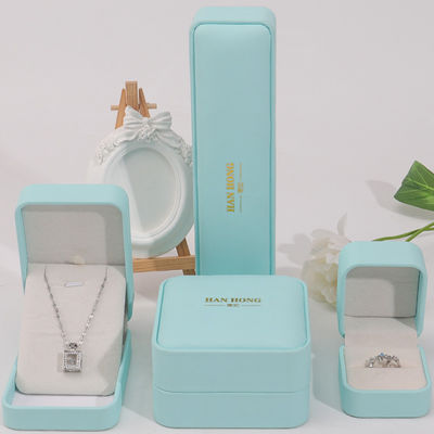 Mua Cyan Plain Soft Touch Da giả đồ trang sức bao bì hộp vỏ tổ chức sang trọng online manufacture