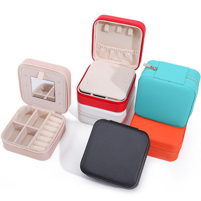 Mua Logo tùy chỉnh Du lịch Xưởng khoang hình vuông Xưởng trang sức với gương bằng da PU online manufacture