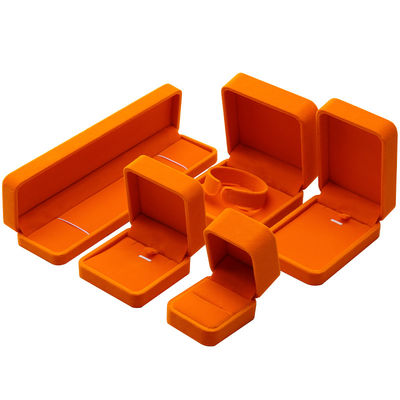 Mua Logo tùy chỉnh hộp trang sức nhung cam màu cam cho gói nhẫn bằng nhựa và nhung online manufacture