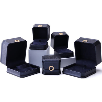 11*11*6cm hộp đồ trang sức da Hanhong Quảng trường vòng cổ hộp nhẫn với kim loại xanh sang trọng