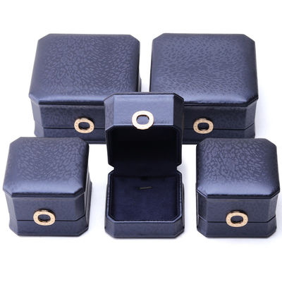11*11*6cm hộp đồ trang sức da Hanhong Quảng trường vòng cổ hộp nhẫn với kim loại xanh sang trọng