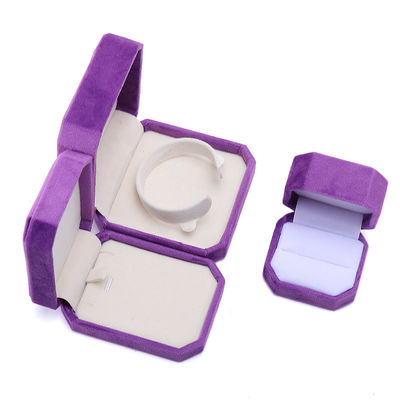 Bao bì đồ trang sức tùy chỉnh hình chữ nhật màu tím Flannelette Box cho vòng đeo cổ vòng đeo tay