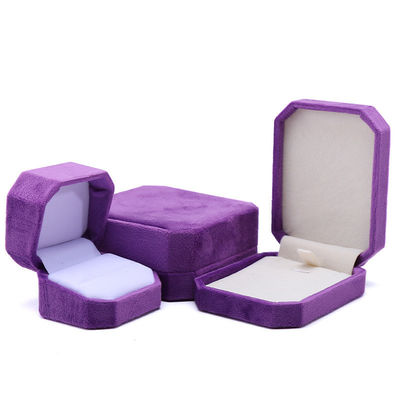 Bao bì đồ trang sức tùy chỉnh hình chữ nhật màu tím Flannelette Box cho vòng đeo cổ vòng đeo tay