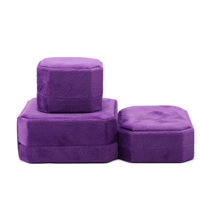 Bao bì đồ trang sức tùy chỉnh hình chữ nhật màu tím Flannelette Box cho vòng đeo cổ vòng đeo tay
