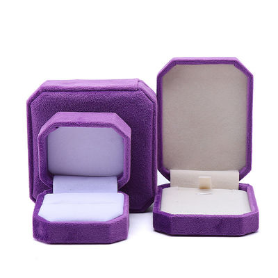 Bao bì đồ trang sức tùy chỉnh hình chữ nhật màu tím Flannelette Box cho vòng đeo cổ vòng đeo tay