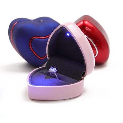 Hộp đeo tay nhẫn màu xanh với đèn LED Hạ Hồng Logo tùy chỉnh đồ trang sức