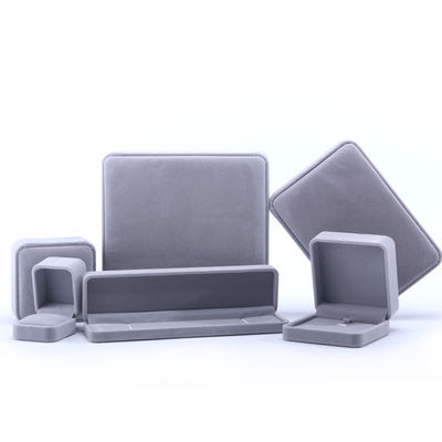 Tự chỉnh kích thước hộp đồ trang sức nhung màu xám cho dây chuyền dây chuyền dây chuyền đeo tay đeo tay