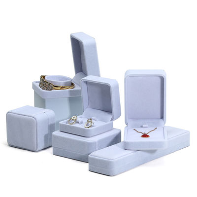 Hign hộp trang sức chất lượng hign cuối thủ công màu xám nhung hộp trang sức cho bộ trang sức