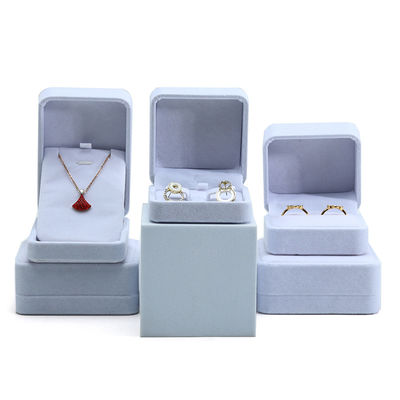 Hign hộp trang sức chất lượng hign cuối thủ công màu xám nhung hộp trang sức cho bộ trang sức