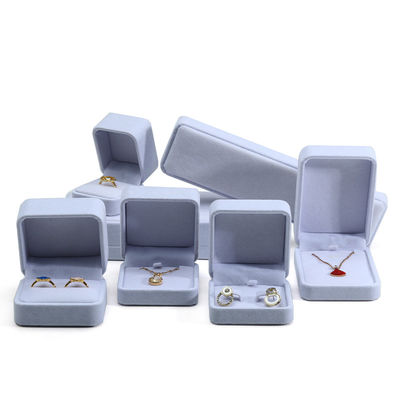 Hign hộp trang sức chất lượng hign cuối thủ công màu xám nhung hộp trang sức cho bộ trang sức