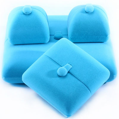 Sky Blue Velvet Hanhong Logo tùy chỉnh đồ trang sức bao bì hộp cho vòng đeo tay tai cúp quà