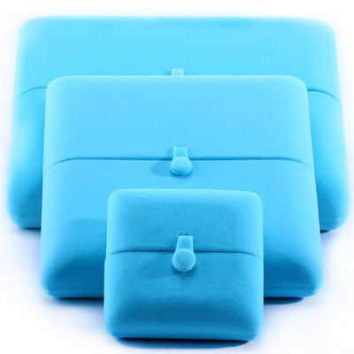 Sky Blue Velvet Hanhong Logo tùy chỉnh đồ trang sức bao bì hộp cho vòng đeo tay tai cúp quà
