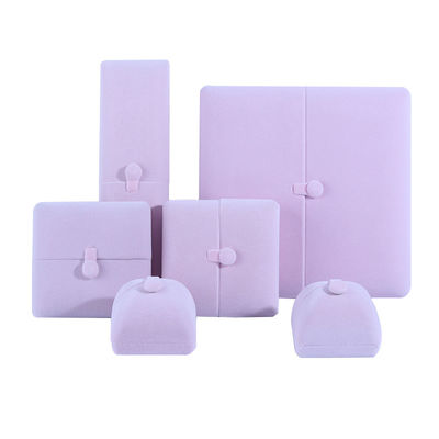Velvet Hanhong Logo tùy chỉnh hộp đóng gói đồ trang sức cho vòng đeo tai sang trọng màu hồng