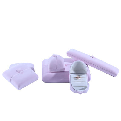 Hộp đựng trang sức cửa đôi thanh lịch, hộp đựng trang sức nhung hồng cao cấp với logo
