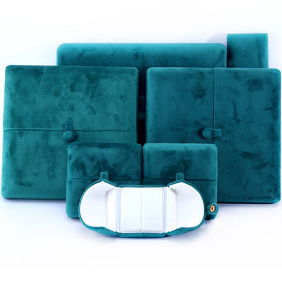 Mua 10 * 10 * 3cm Logo tùy chỉnh hộp trang sức sang trọng cho vòng đeo tai nhung nhung xanh online manufacture