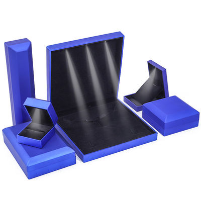Logo tùy chỉnh Blue LED Box trang sức cho vòng đeo cổ và bông tai