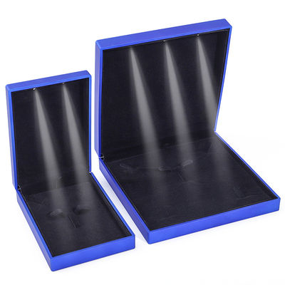 Logo tùy chỉnh Blue LED Box trang sức cho vòng đeo cổ và bông tai