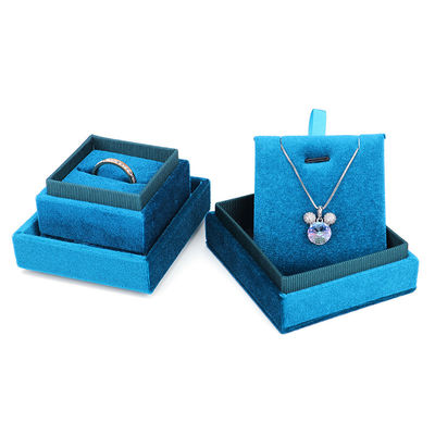 Hanhong Luxury Customized Blue Square Ring Storage Box cho giấy đính hôn