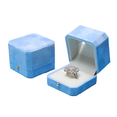 Blue Velvet Octogonal LED Box Perfumery Hộp đồ trang sức giải pháp tùy chỉnh của màn hình Hanhong cho bao bì