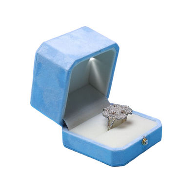Blue Velvet Octogonal LED Box Perfumery Hộp đồ trang sức giải pháp tùy chỉnh của màn hình Hanhong cho bao bì