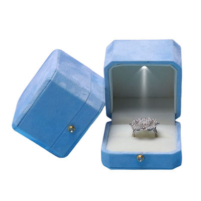 Blue Velvet Octogonal LED Box Perfumery Hộp đồ trang sức giải pháp tùy chỉnh của màn hình Hanhong cho bao bì