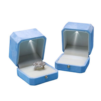 Blue Velvet Octogonal LED Box Perfumery Hộp đồ trang sức giải pháp tùy chỉnh của màn hình Hanhong cho bao bì