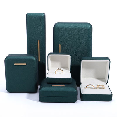 Mua Hộp đồ trang sức nhung da PU màu xanh lá cây Hanhong cho logo tùy chỉnh và bao bì sang trọng online manufacture
