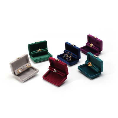 Velvet Hanhong Custom Logo Chiếc hộp trang sức xanh sang trọng cho vòng đeo tai Vòng đeo cổ