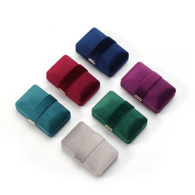 Velvet Hanhong Custom Logo Chiếc hộp trang sức xanh sang trọng cho vòng đeo tai Vòng đeo cổ