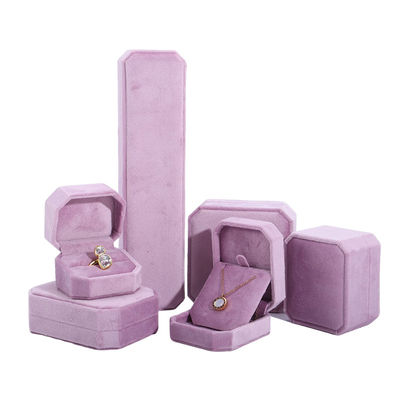 Mua Hộp đồ trang sức nhung logo tùy chỉnh cho vòng bao bì vòng đeo cổ màu hồng Hanhong online manufacture