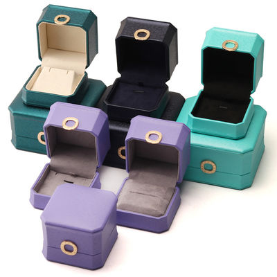 Mua Hộp nhẫn vòng cổ vuông với kim loại hộp đồ trang sức da sang trọng Hanhong PU bao bì da online manufacture