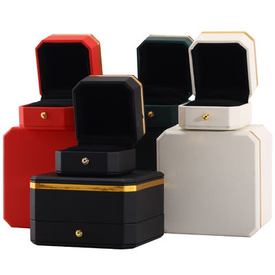 Mua Nhiều màu sắc Bốn giác PU da đồ trang sức bao bì với trang trí vàng online manufacture
