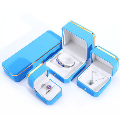 Hồng PU da gói quà hộp trang sức cho Hanhong Bấm kim loại hình tám tùy chỉnh Logo