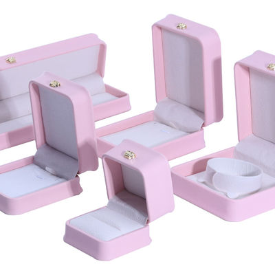 Mua Vòng đeo tai màu hồng dây đeo vòng cổ hộp trang sức với kích thước tùy chỉnh da PU online manufacture