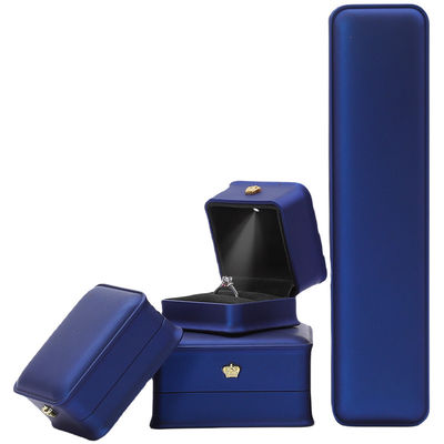 Hộp lưu trữ đồ trang sức đồ trang sức sang trọng màu xanh đậm