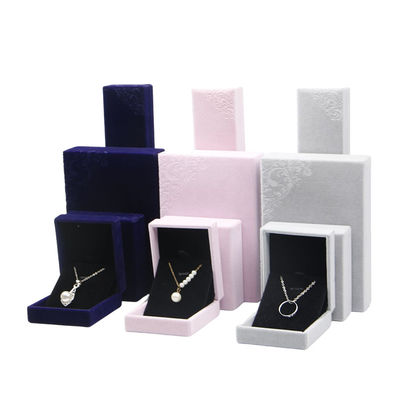 Vải nhung vật liệu Hanhong tùy chỉnh đúc hộp trang sức màu đỏ cho vòng cổ và nhẫn 6 * 6 * 4,6cm